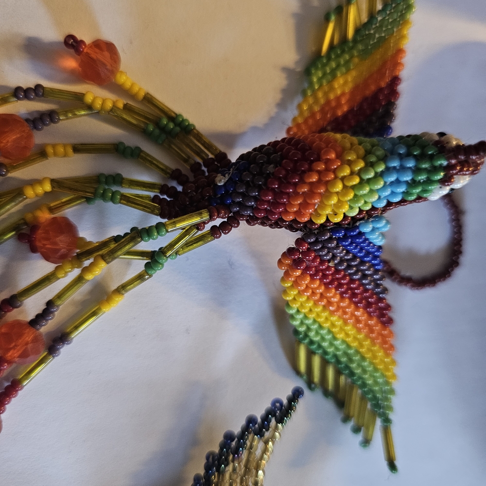 Colorful Beaded Bird Keychain - Picture 10 of 12
